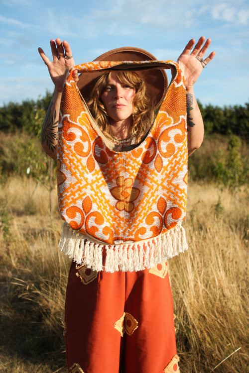 Boho 70s fringed bag