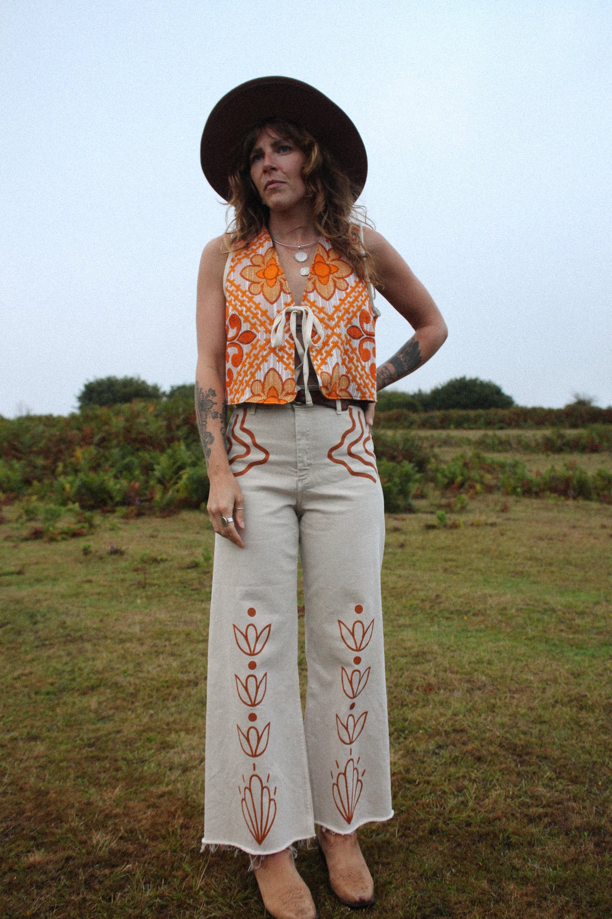 Boho 70's Fabric Waistcoat